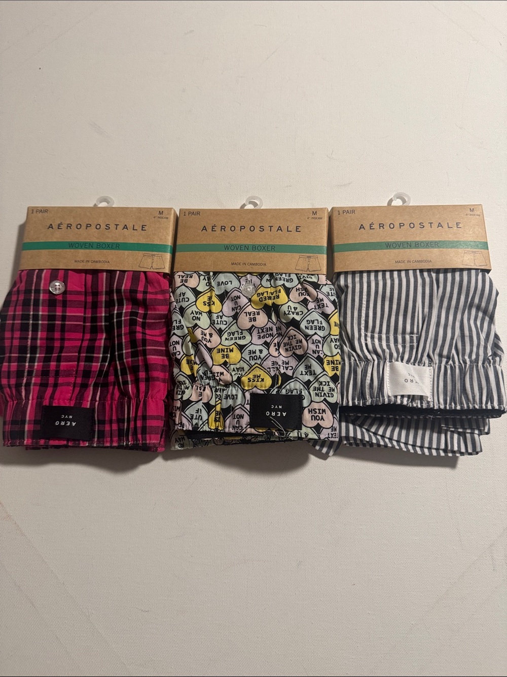 Aeropostale Boxers Mens Medium 3 Pack